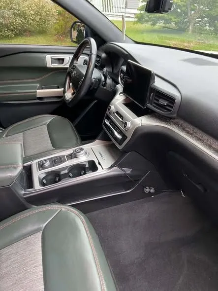 SUV front floor and seat after cleaning